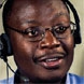 British Gas employee wearing a telephone headset
